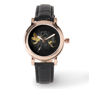 Black and Gold Hummingbird Watch