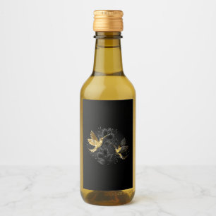 Black and Gold Hummingbird Wine Label