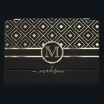 Black and Gold in a Geometric Pattern  iPad Pro Cover<br><div class="desc">iPad Case / Cover ready for you to personalise with your monogram and name. ⭐This Product is 100% Customisable. Graphics and text can be deleted, moved, resized, changed around, rotated, etc... ⭐99% of my designs in my store are done in layers. This makes it easy for you to resize and...</div>
