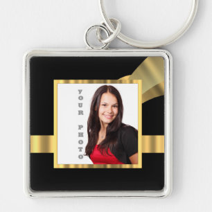 Black and gold instagram template key ring