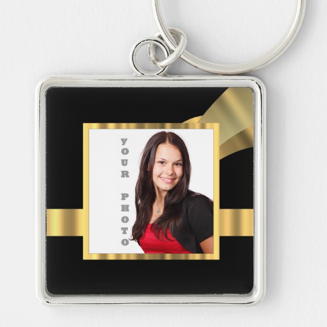 Black and gold instagram template key ring (Front)