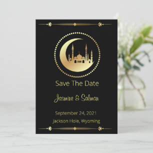 Black And Gold Islamic Save The Date