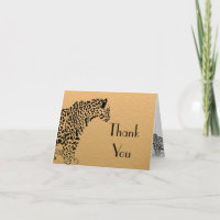 Black and Gold Jaguar Thank you Card