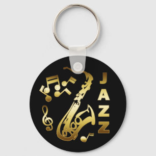 BLACK AND GOLD JAZZ KEY RING
