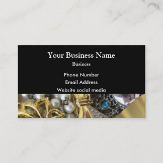 Black and gold jewellery collection business card