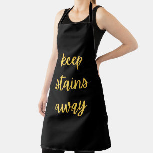 Black and Gold "Keep Stains Away" Kitchen Apron