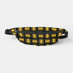 Black and Gold Lattice Design Fanny Bag
