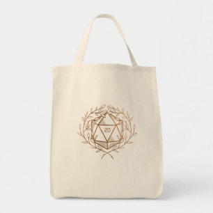 Black and Gold Laurels D20 Dice Tote Bag