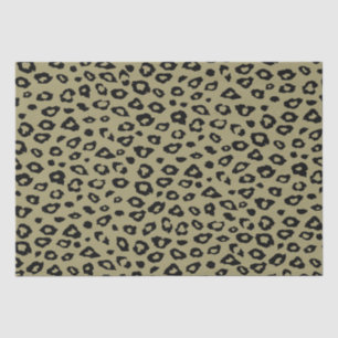 Black and Gold Leopard Print Tissue Paper