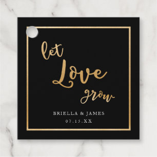 Black and gold LET LOVE GROW thank you Favour Tags