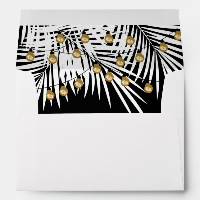 Black and Gold Lights Palms  Envelope (Back (Bottom))