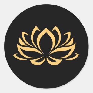 Black and Gold Lotus Sticker