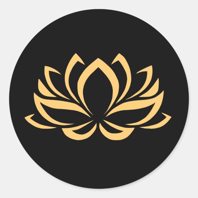 Black and Gold Lotus Sticker (Front)
