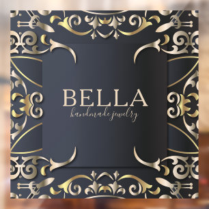Black and Gold Luxury Chic Baroque Business Name