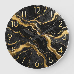 Black and Gold Luxury Epoxy Wall Clock
