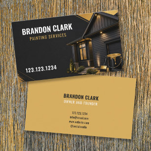 Black and Gold Luxury Home Photo Painting Service Business Card