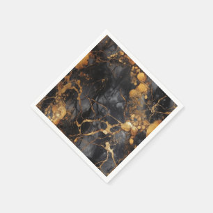 Black and gold luxury marble effect Napkins