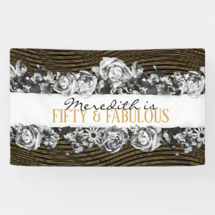 Black and Gold Luxury Personalised 50 And Fabulous Banner