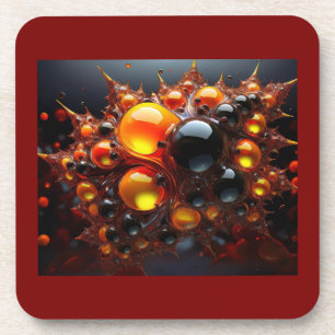 Black And Gold Mandelbrot Balls Coaster