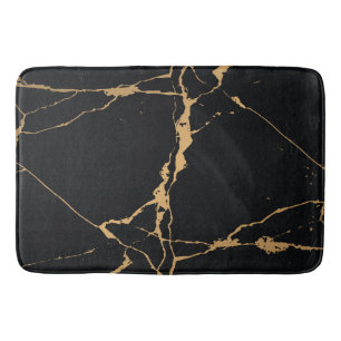 Black and Gold Marble Bath Mat