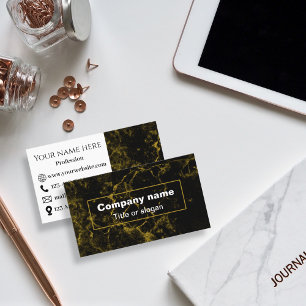 Black and gold marble business card