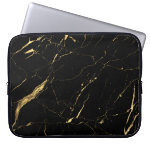 Black and Gold Marble Designer Laptop Sleeve
