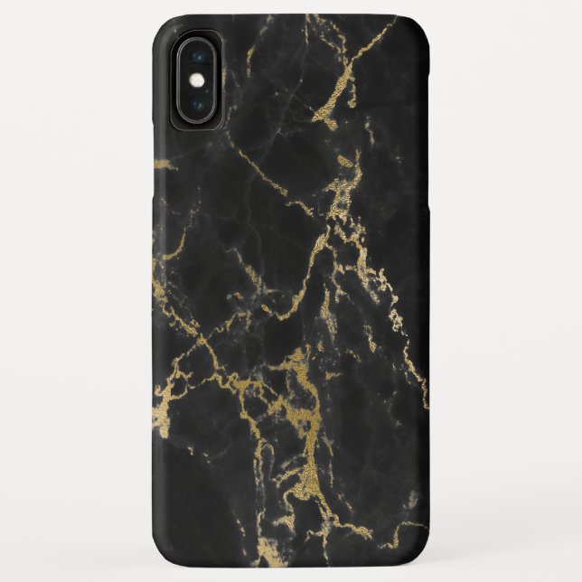 Black and Gold Marble Elegant Modern Print Case-Mate iPhone Case (Back)