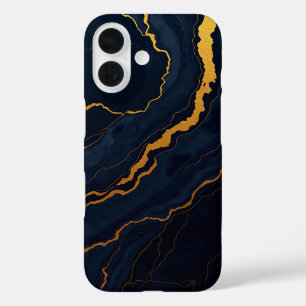 Black and Gold Marble-Inspired Phone Case