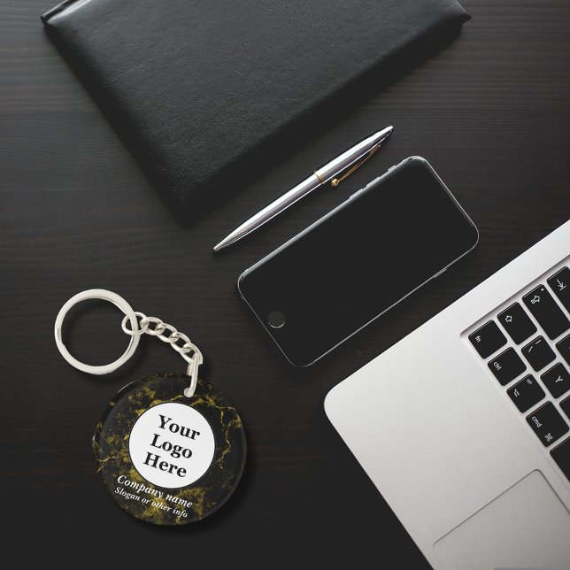 Black and gold marble  key ring (Creator Uploaded)