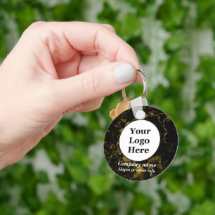 Black and gold marble  key ring