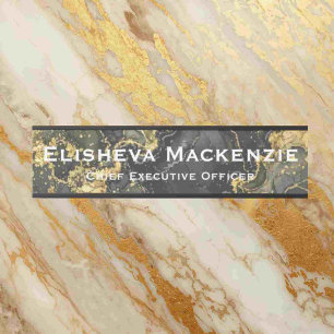 Black and Gold Marble Office Door Sign Name Plate