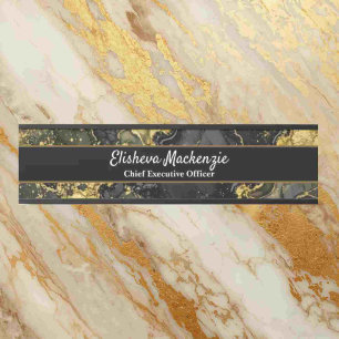 Black and Gold Marble Office Door Sign Name Plate