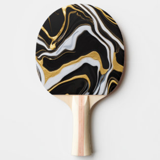 Black and Gold Marble   Ping Pong Paddle