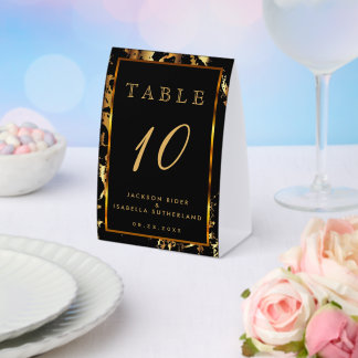 Black and Gold Marble - Table Number