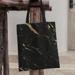 Black and Gold Marble Tote Bag<br><div class="desc">Coordinates with the Black and Gold Marble Designer Business Card Template by 1201AM. A striking black and faux gold marble background creates a very chic aesthetic on this stylish tote bag. Art and design © 1201AM Design Studio | www.1201am.com</div>