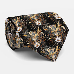Black and Gold Mardi Gras Steampunk Neck Tie