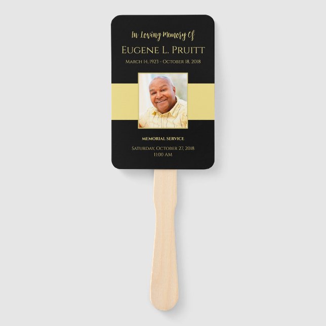 Black and Gold Memorial Fan (Front)