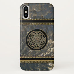 Black and Gold Metal Celtic Knot on iPhone X Case