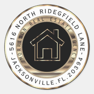 Black and Gold Metal Realtor Address Labels