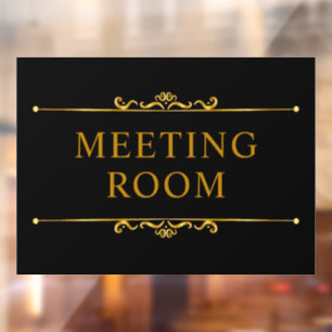 Black and Gold Minimal Door Sign Window Cling