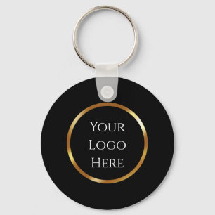 Black And Gold Minimalist QR code Key Ring