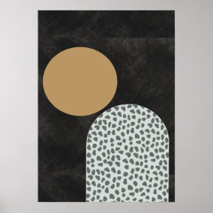 Black and Gold Modern Abstract  Poster