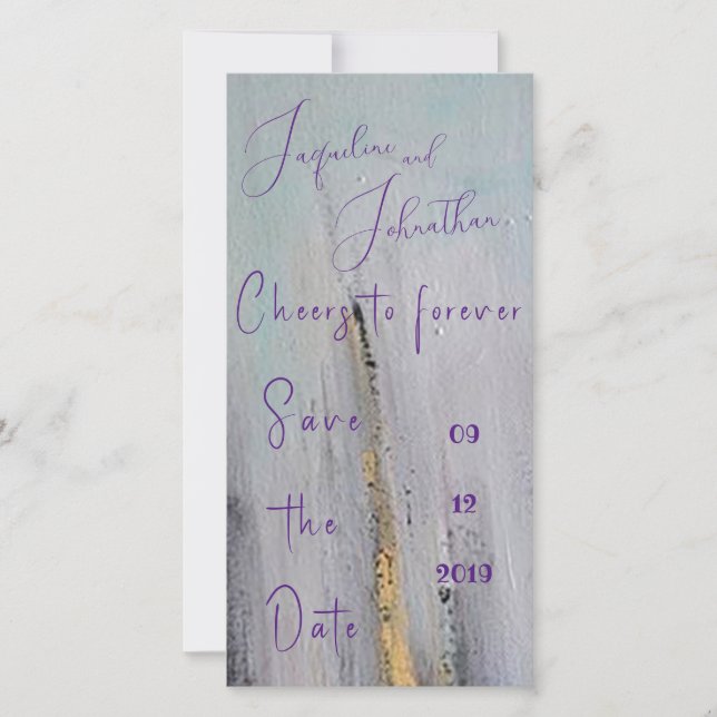 Black and Gold Modern Abstract Save the Date (Front)