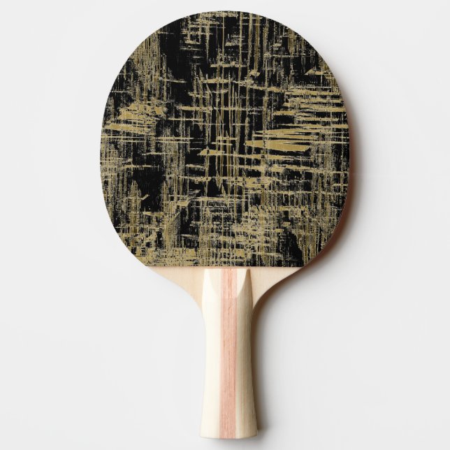Black and Gold Modern Art Ping Pong Paddle (Back)