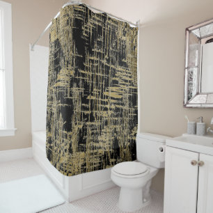Black and Gold Modern Art Shower Curtain