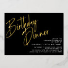 Black and Gold | Modern Elegant Birthday Dinner