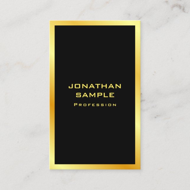 Black And Gold Modern Elegant Template Business Card (Front)