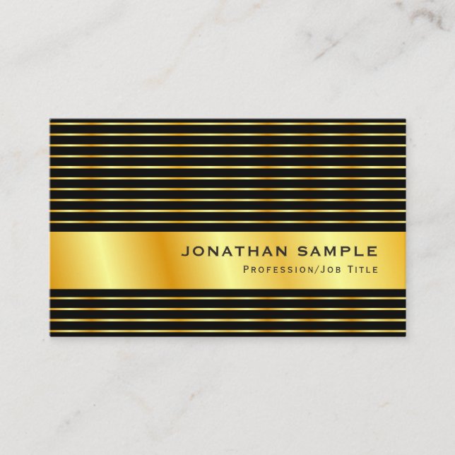 Black And Gold Modern Elegant Template Business Card (Front)
