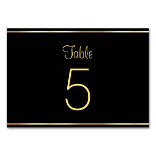 Black And Gold Modern Glamourous Template Trendy Table Number