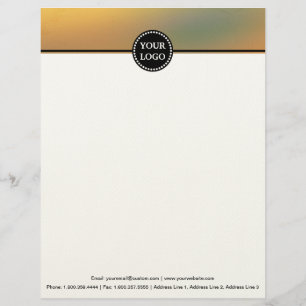 Black and Gold Modern Stationary Custom Monogram L Letterhead